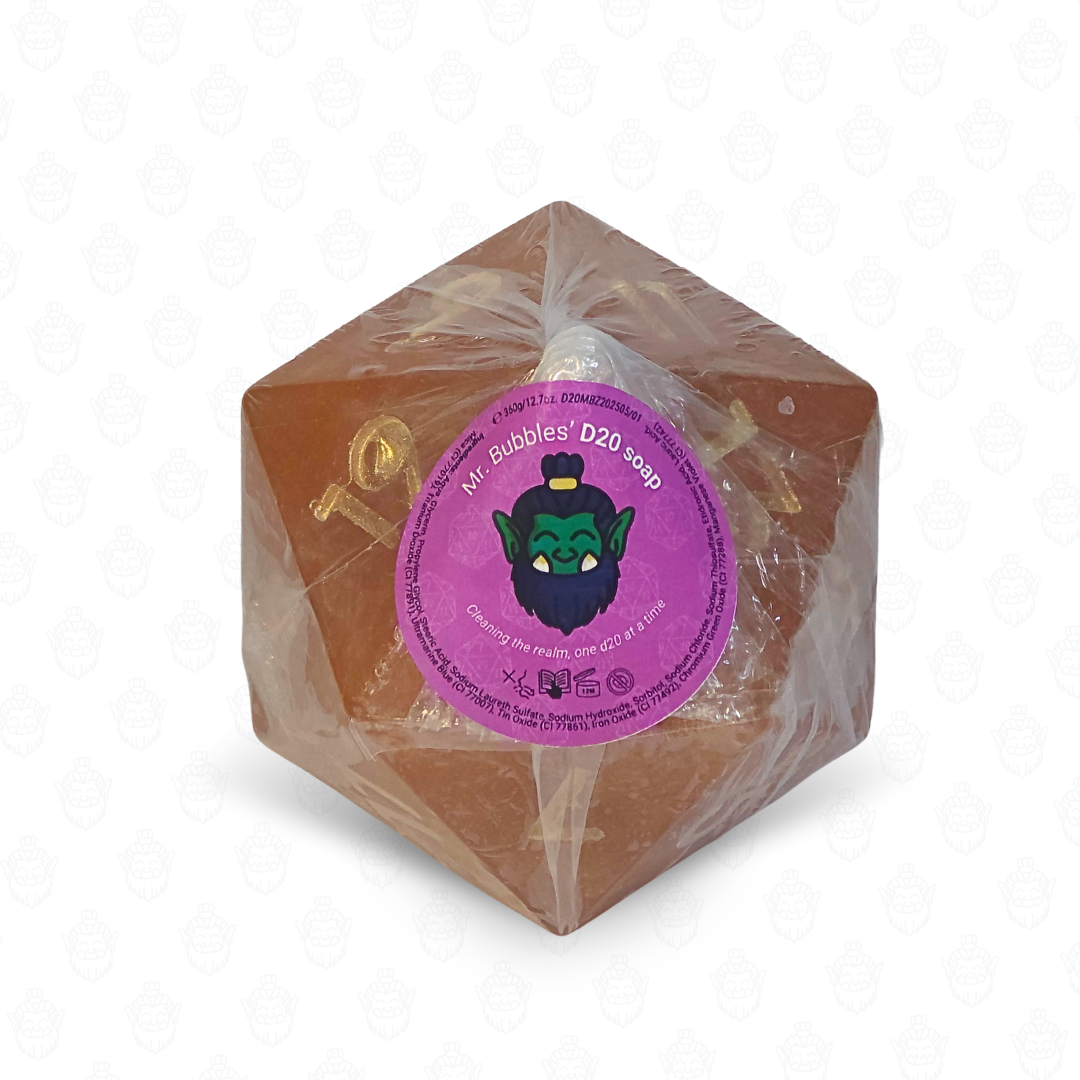 D20 oversized soap with dice set inside | Blood Orange