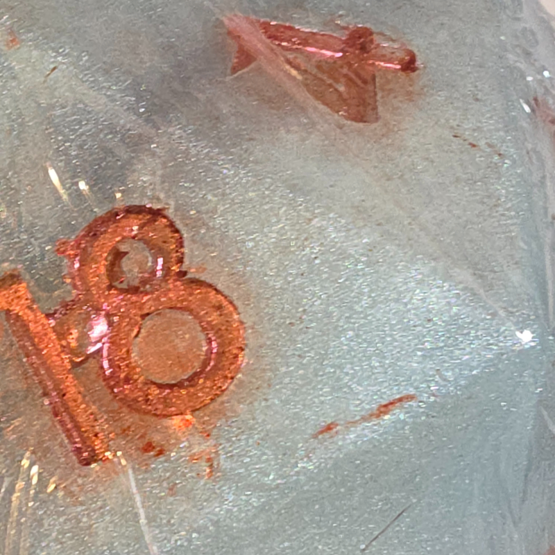 D20 oversized soap with dice set inside | Bronze Teal (defective goods)