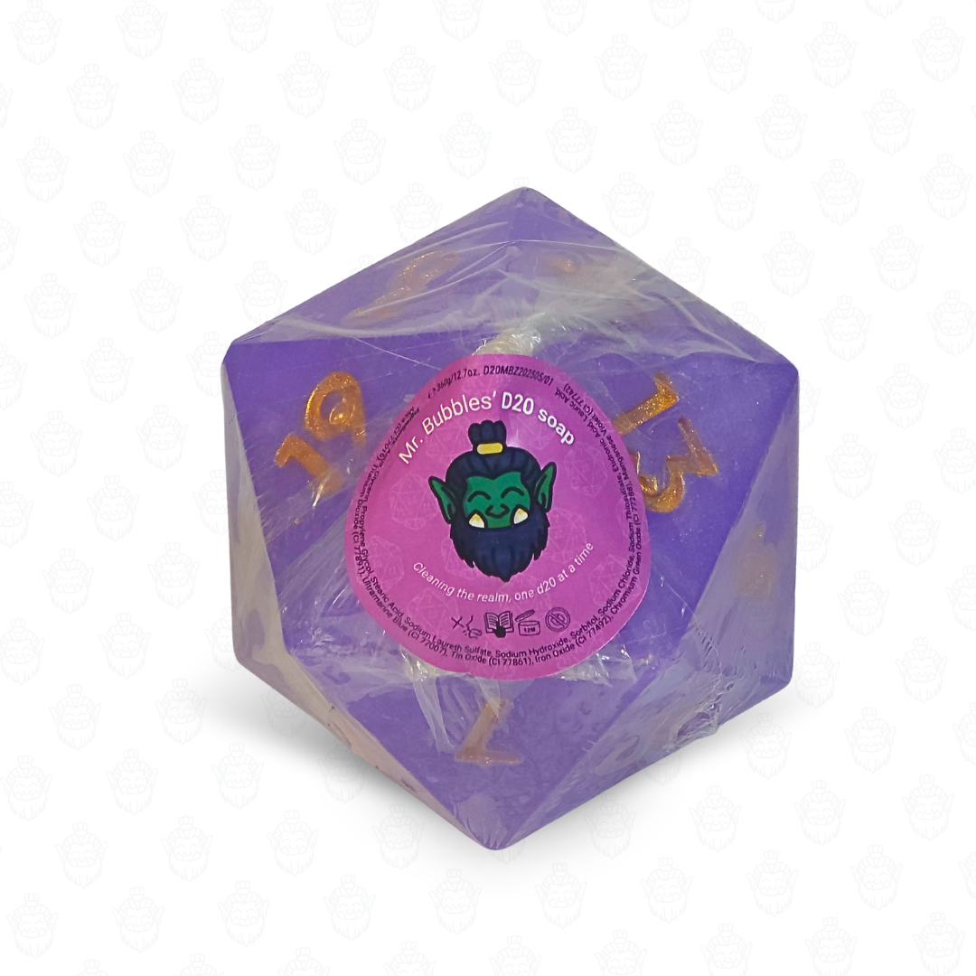 D20 oversized soap with dice set inside | Just Lilac