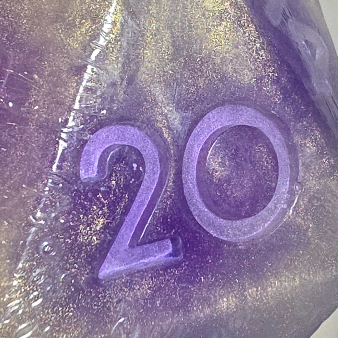 D20 oversized soap with dice set inside | Neon Gold (defective goods)