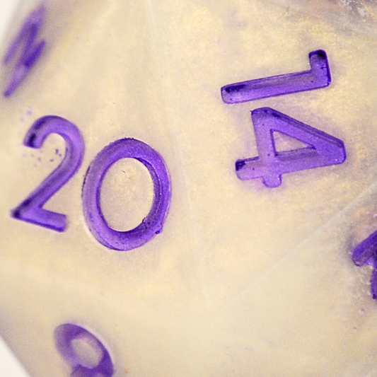 D20 oversized soap with dice set inside | Purple gold color