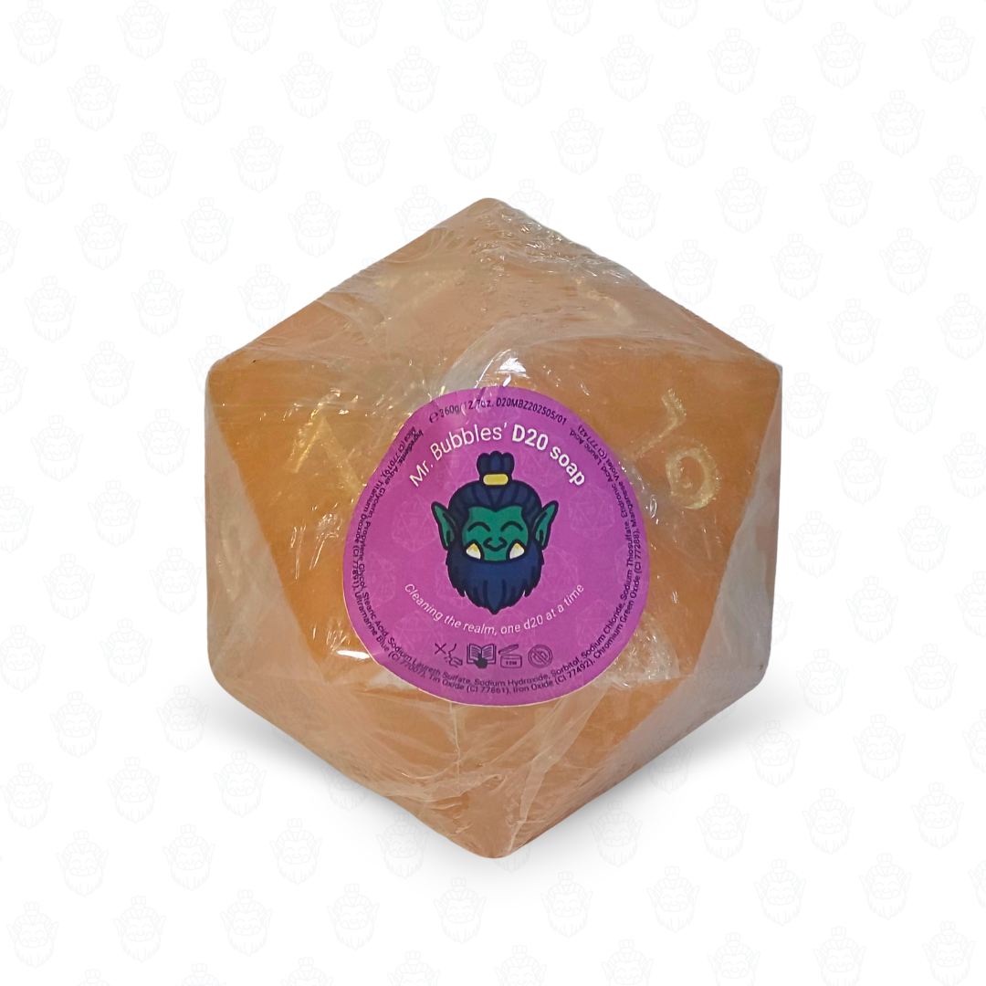 D20 oversized soap with dice set inside | Sad Orange