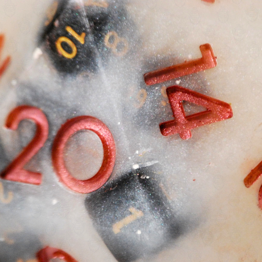 D20 oversized soap with dice set inside | Silver shimmer color