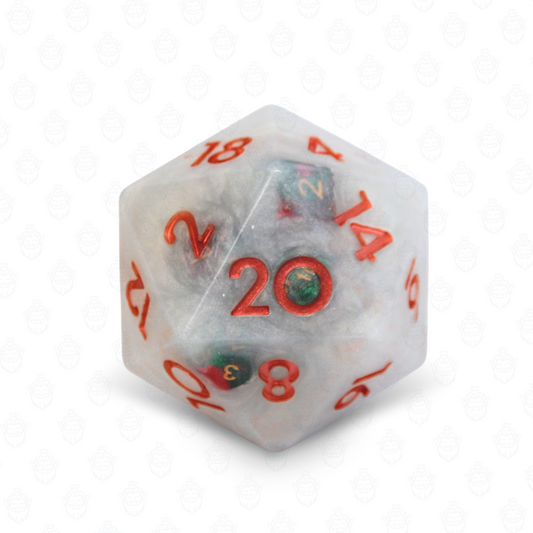 D20 oversized soap with dice set inside | Silver shimmer color