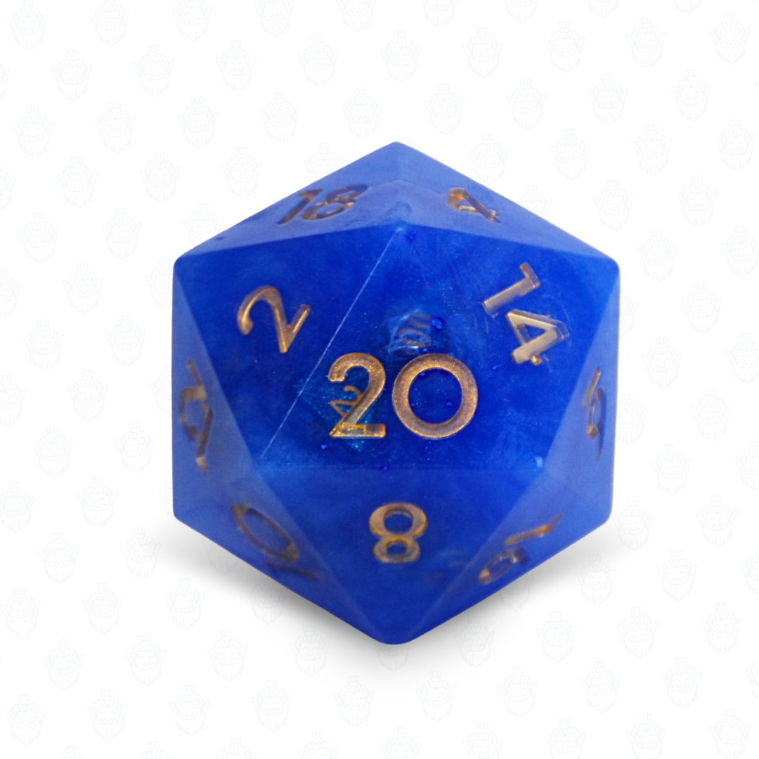 D20 oversized soap with dice set inside | True Blue color