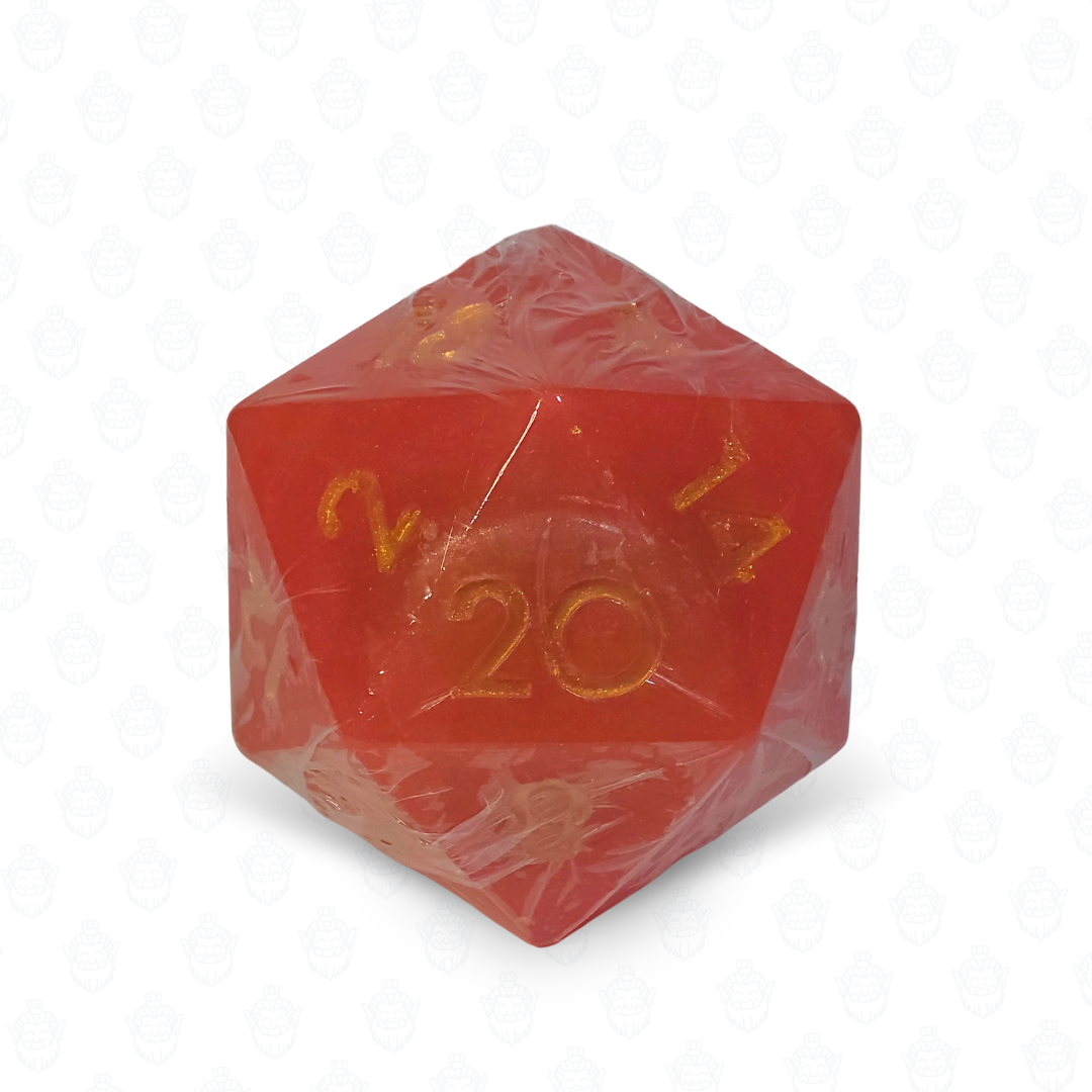 D20 oversized soap with dice set inside | Bloody Red