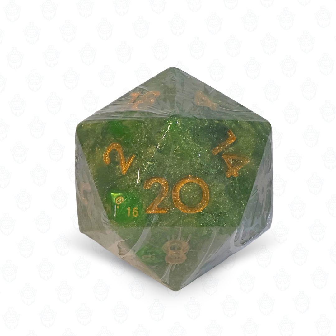 D20 oversized soap with dice set inside | Emerald Green