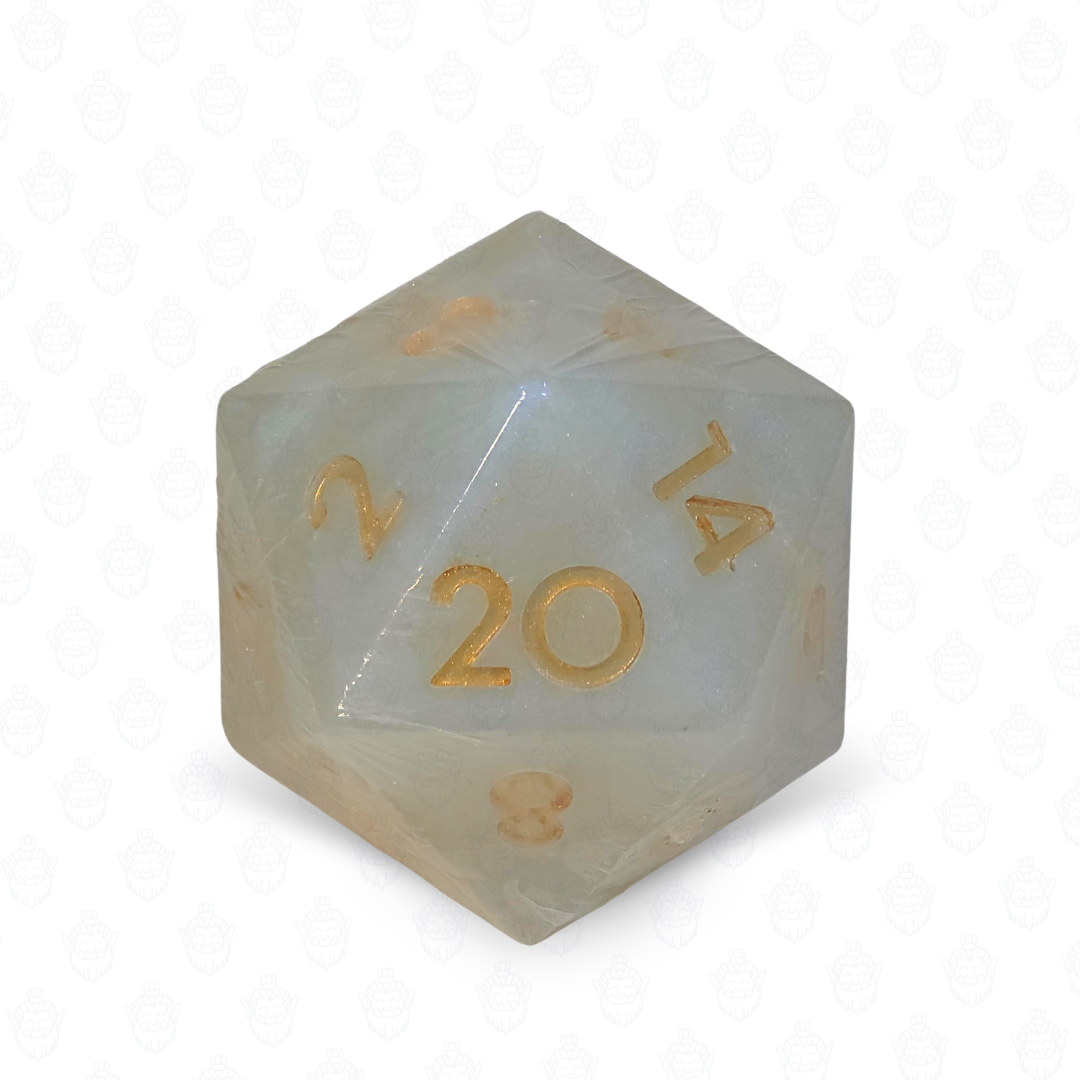 D20 oversized soap with dice set inside | Plane White (defective goods)
