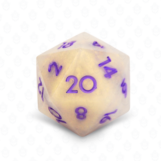 D20 oversized soap with dice set inside | Purple gold color