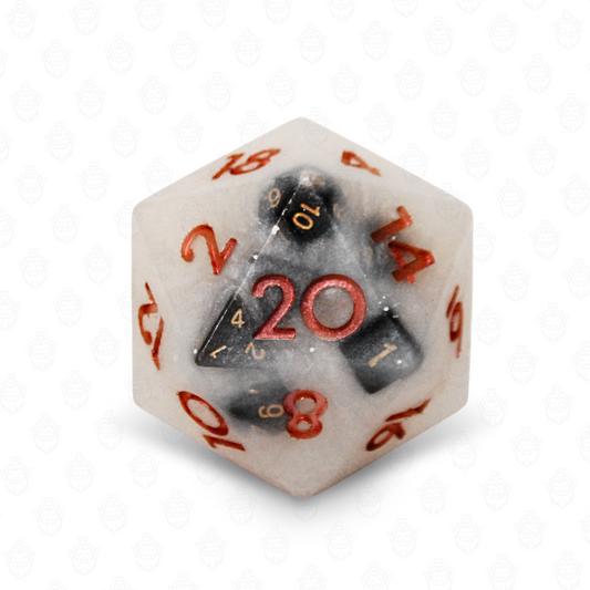D20 oversized soap with dice set inside | Silver shimmer color