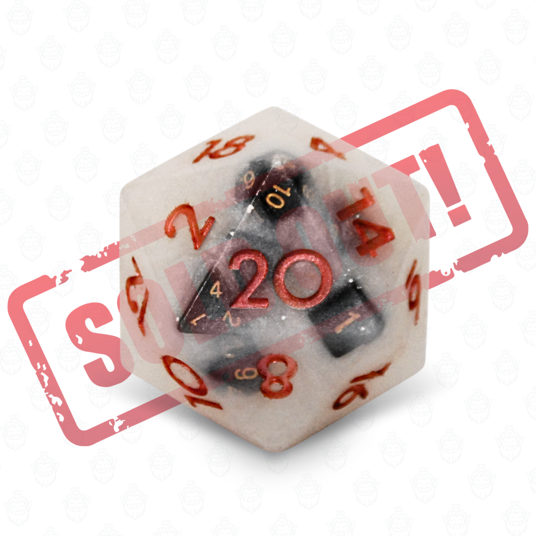 D20 oversized soap with dice set inside | Silver shimmer color