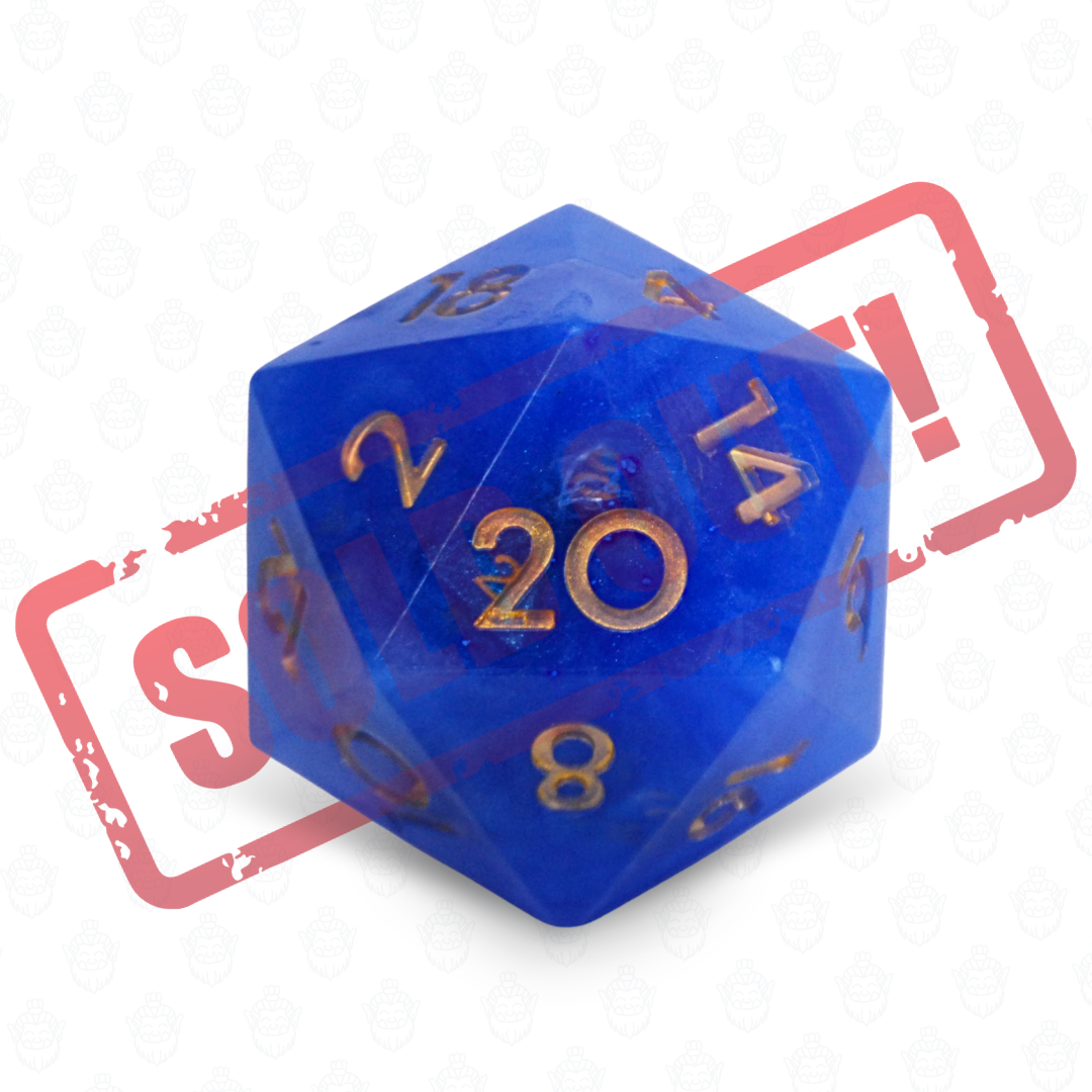 D20 oversized soap with dice set inside | True Blue color