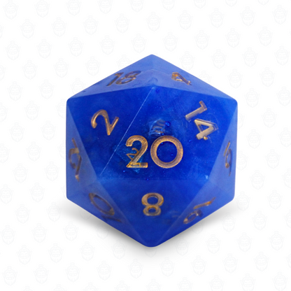 D20 oversized soap with dice set inside | True Blue color